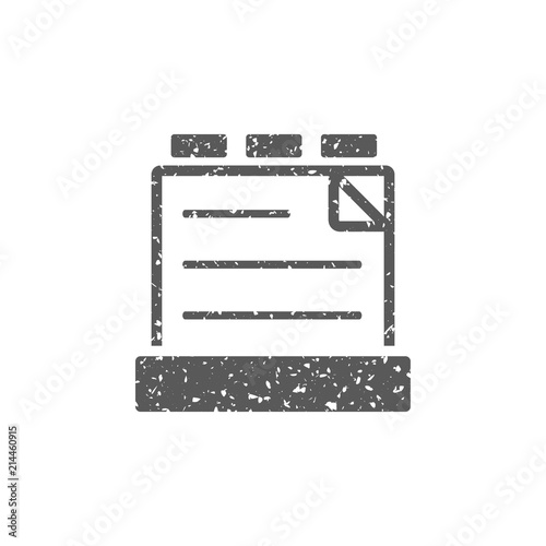 Medical records icon in grunge texture. Vintage style vector illustration.