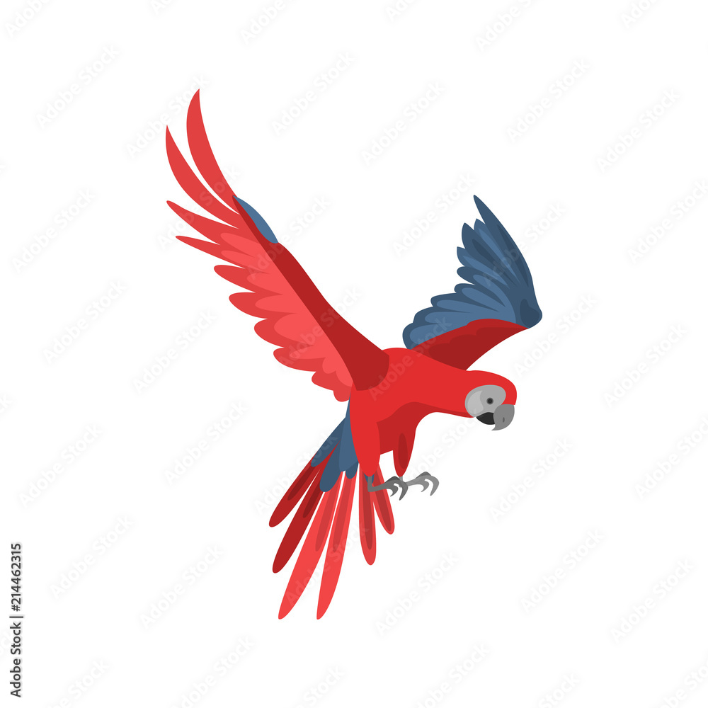 Flying parrot macaw high quality icon