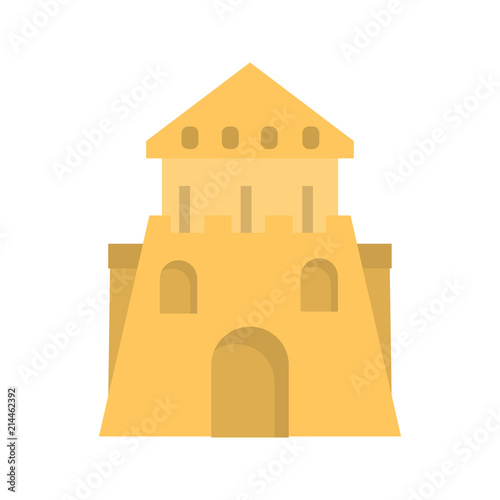 Sand castle color icon. Flat design