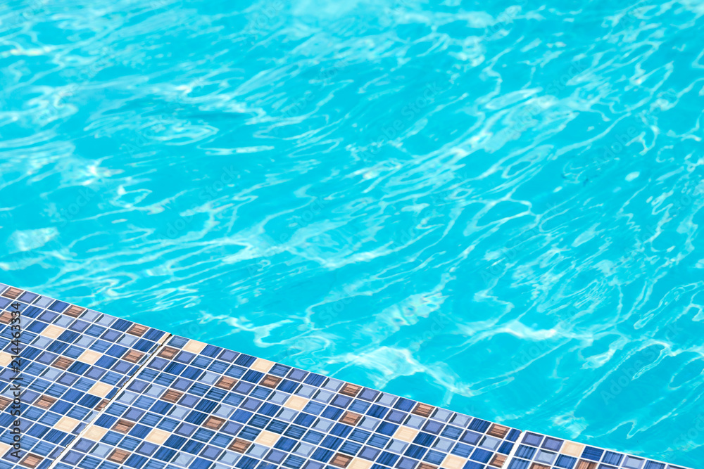 The mosaic on the edge of the pool. Summer Background. Summer