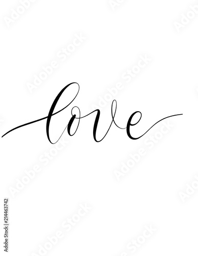Love - minimalistic lettering poster vector.