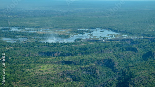 An aerial view of Victoria Falls, Zimbabwe