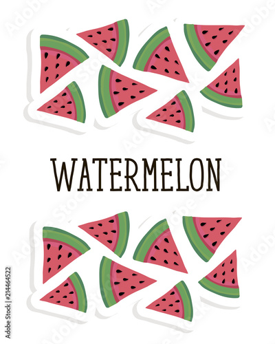 Watermelon Style Vector Illustration food fruit sweet photo