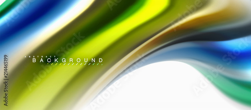Fluid liquid mixing colors concept on light grey background, curve flow, trendy abstract layout template for business or technology presentation or web brochure cover, wallpaper