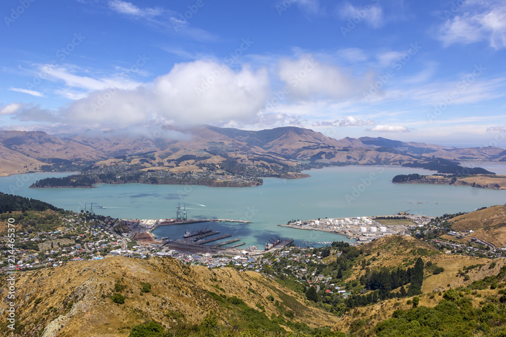 View to Lyttelton, close to Christchurch, South Island of New Zealand.