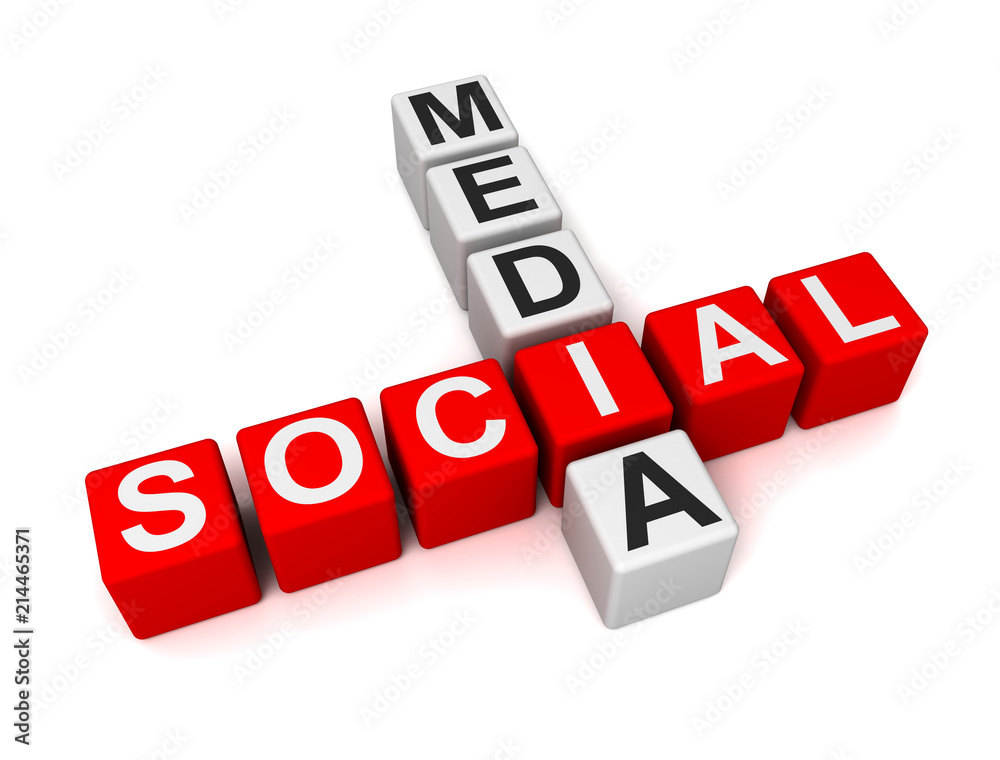 social media cubes concept 3d illustration social media cubes concept 3d illustration