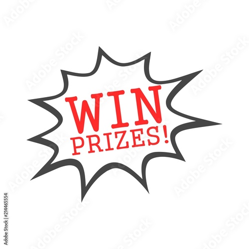 Win prizes! Win prizes sign Stock Vector | Adobe Stock