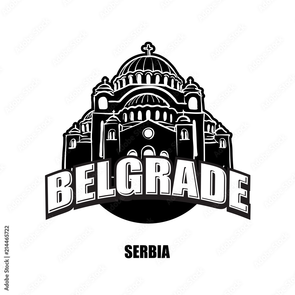 Belgrade, Serbia, black and white logo