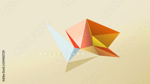 Abstract background - geometric origami style shape composition, triangular low poly design concept. Colorful trendy minimalistic illustration