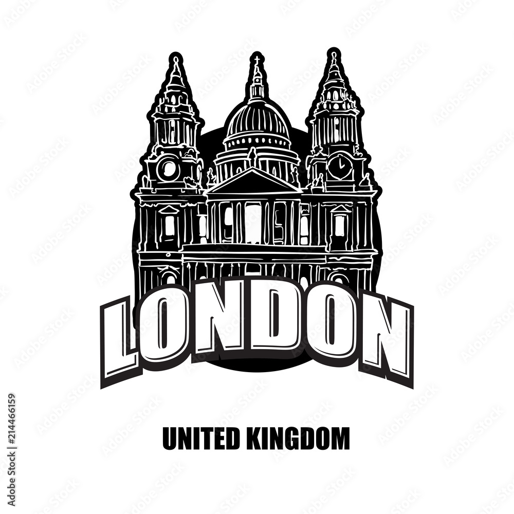 London St Pauls cathedral black and white logo