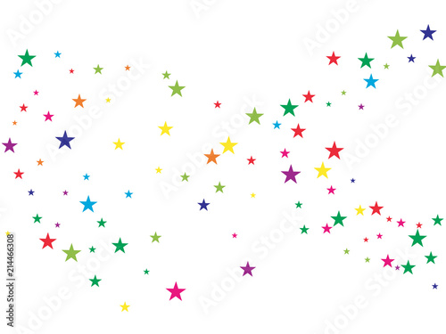 Rainbow Stars Confetti Vector Magic Cosmic Garland. Magic Christmas Lights  Gamour Sparkles  Glitter for Birthday Party Celebration. New Year Holiday Falling Down Stars Confetti  Festival Fireworks.