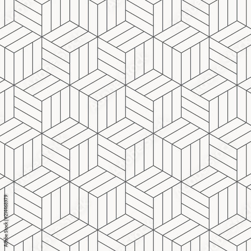 Vector pattern. Modern stylish texture. Repeating geometric tiles. Striped monochrome cubes. pattern is on swatches panel