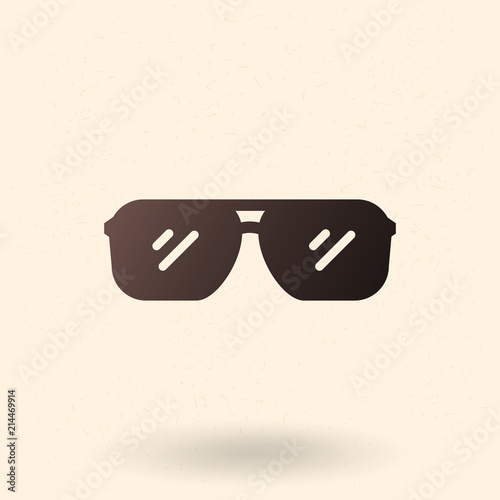 Vector Black Silhouette Icon - Aviator Style Sunglasses