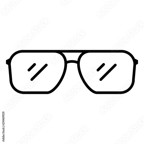 Vector Black Outline Icon - Mens Eyeglasses