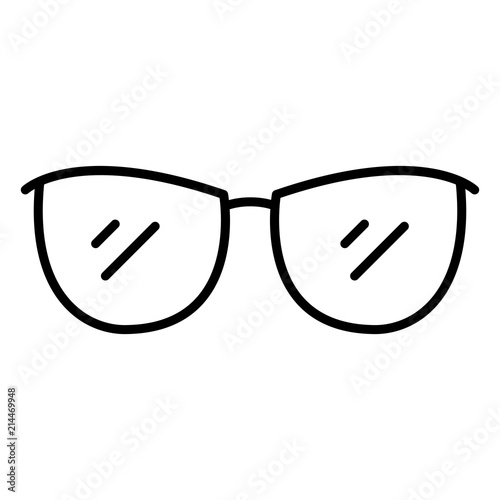 Vector Black Outline Icon - Fashionable Eyeglasses