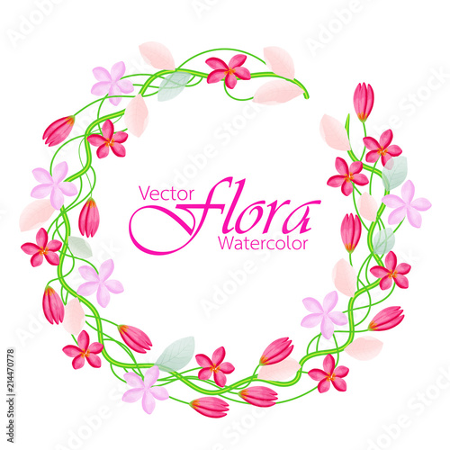 Vector illustrations of flora isolated in the form of watercolor.