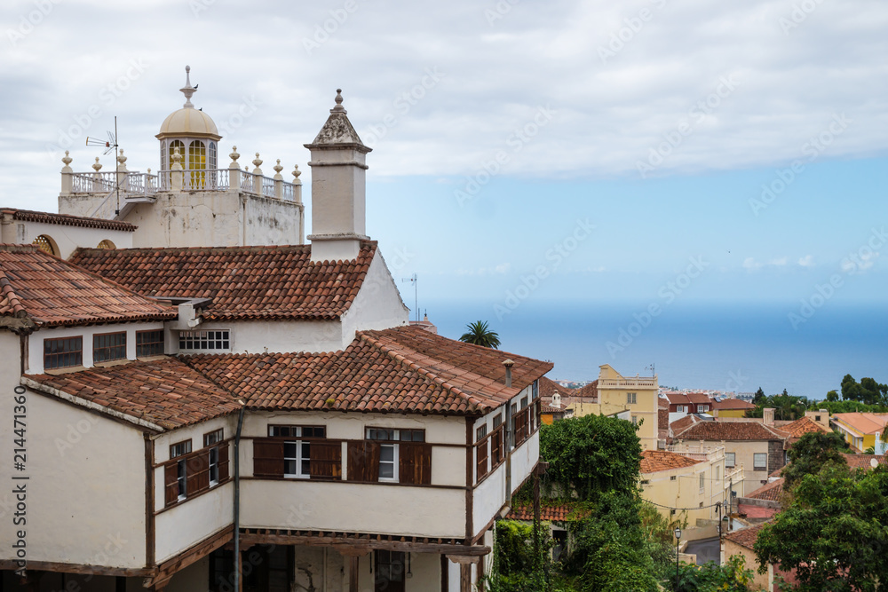 View over acient buildings with view to the sea in Orotava, Tenerife View over acient buildings with view to the sea in Orotava, Tenerife