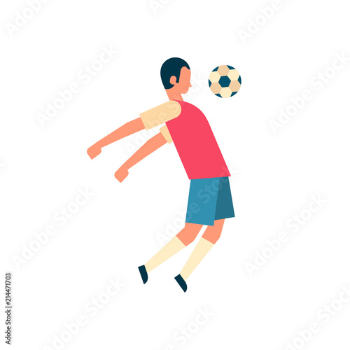 Football player hitting ball isolated sport championship flat full length vector illustration © mast3r