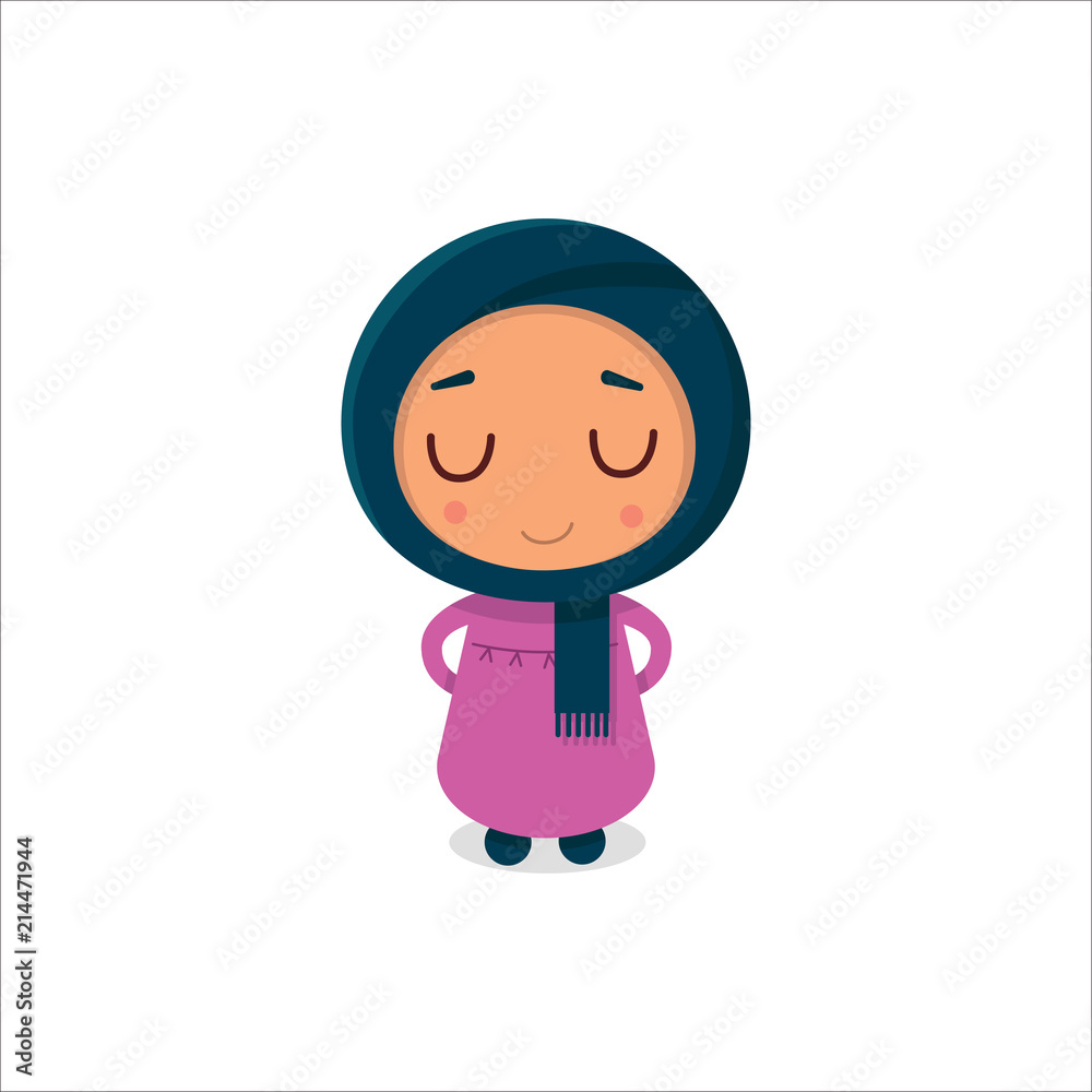Muslim girl in the flat style isolated Muslim girl in the flat style isolated