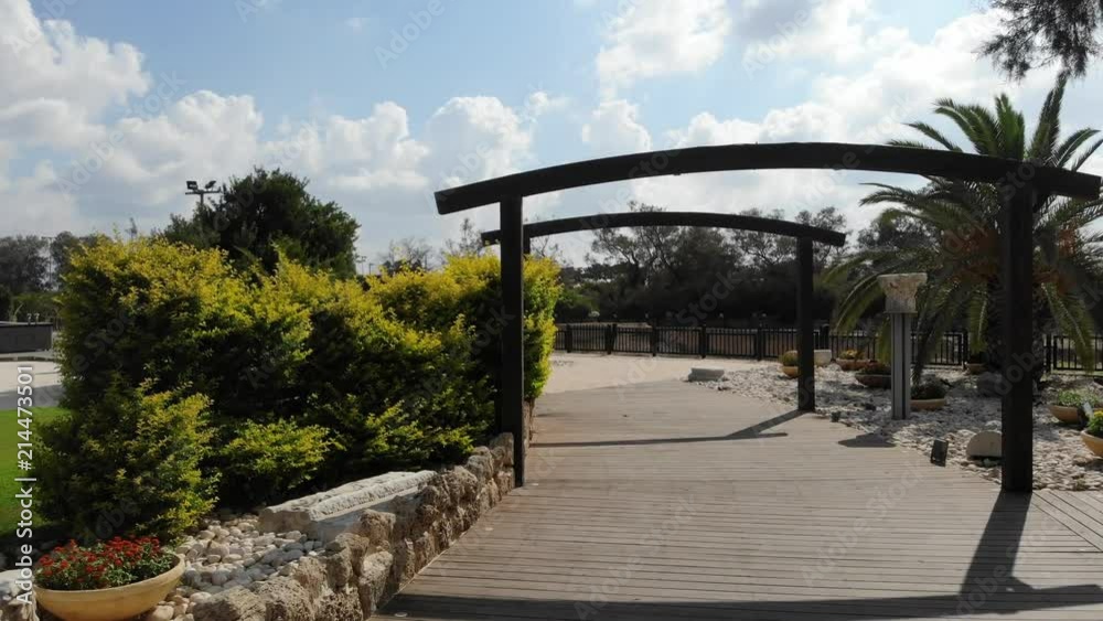 passage to the archaeological excavations of the temple of the Roman period in Caesarea, Israel