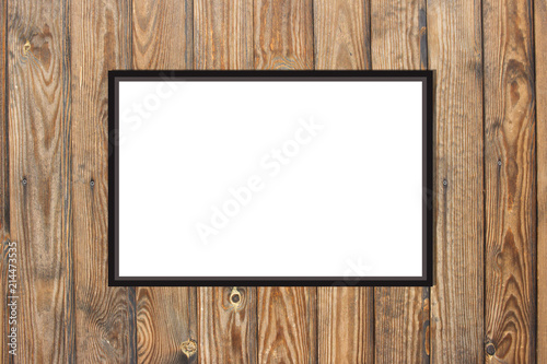 Dark Wood background texture. Photo Frame Mock Up. Empty space for text design and message 