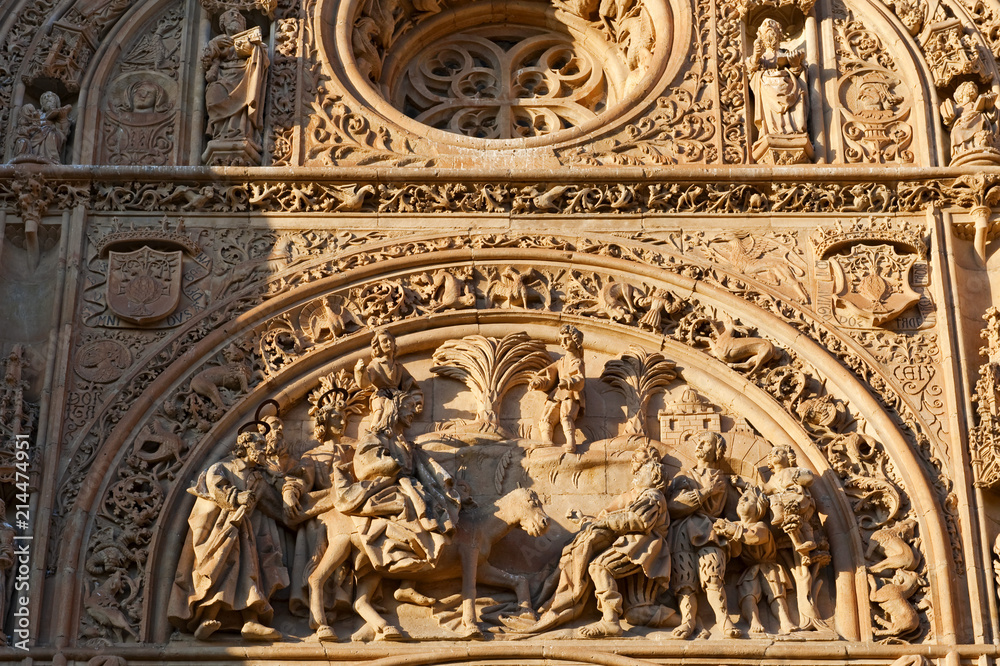 Neue Kathedrale, Catedral Nueva, Salamanca, Altkastilien, Castilla-Leon, Spanien.  Portal de Ramos