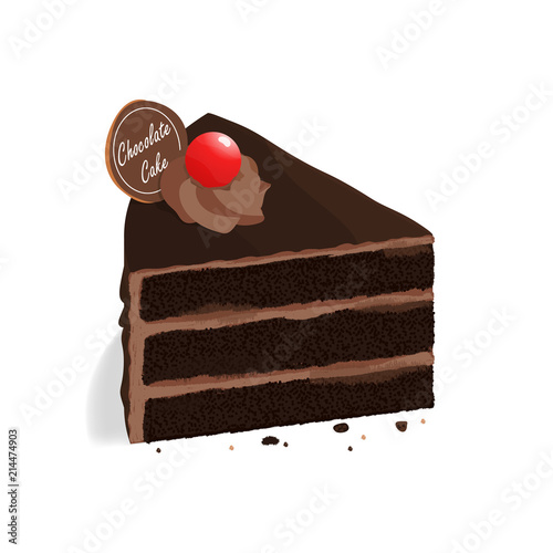 isometric chocolate cake vector