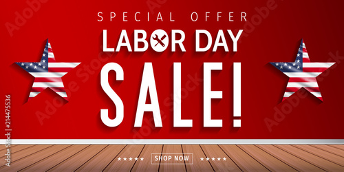 Labor Day sale banner. Labor Day special offer design vector.