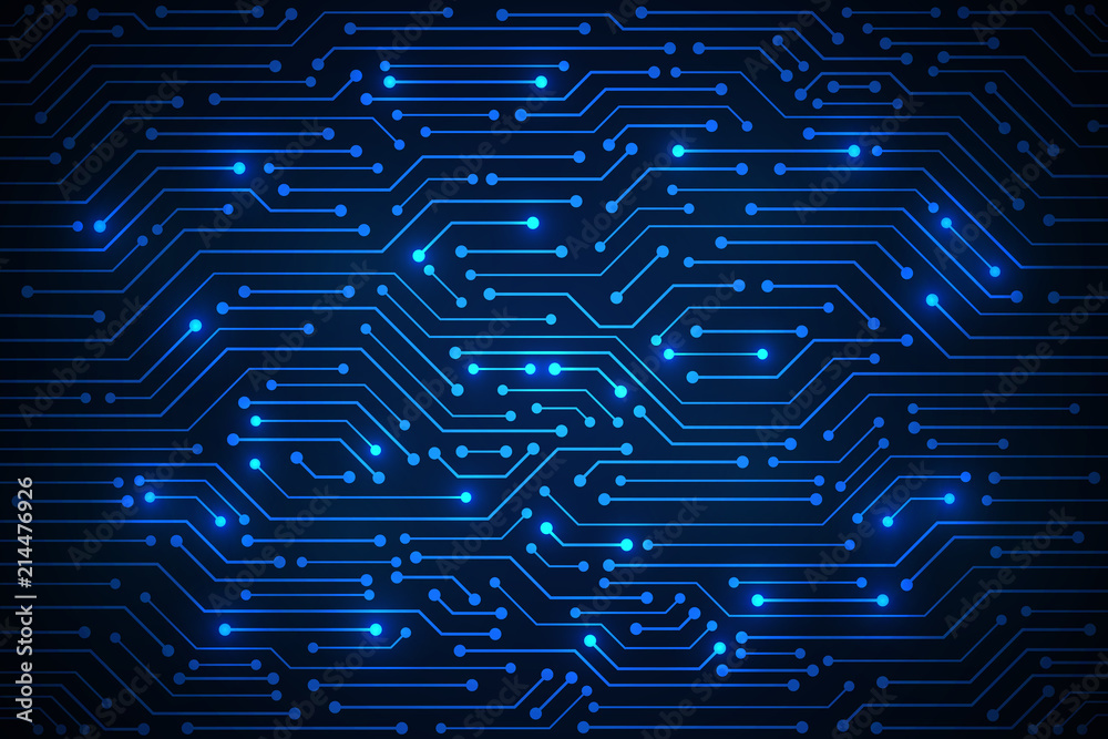 Abstract Technology Background , blue circuit board pattern