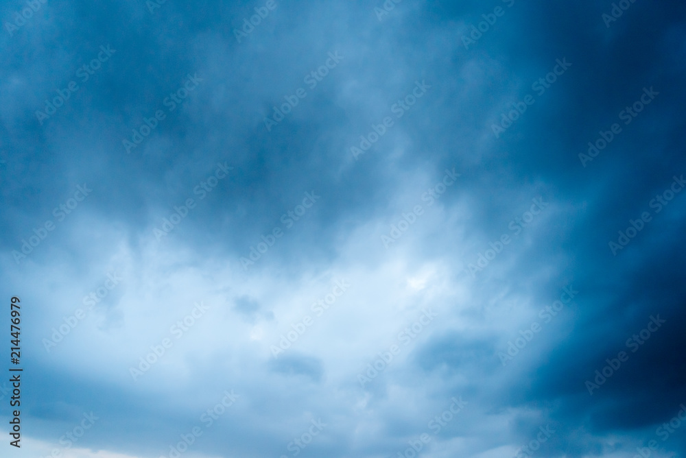 dark storm clouds with background,Dark clouds before a thunder-storm.