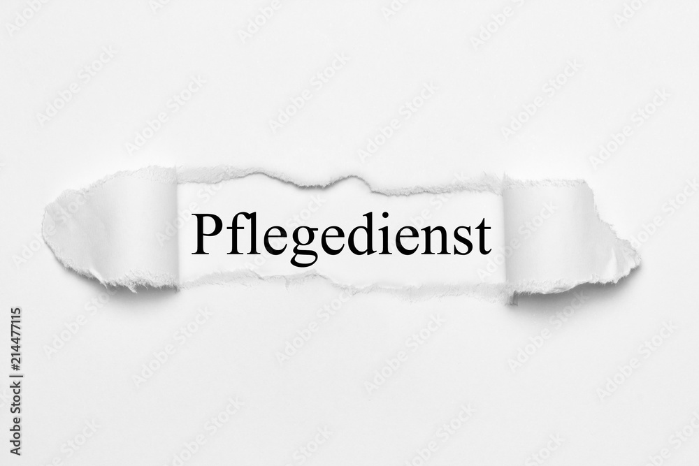 Pflegedienst auf weißen gerissenen Papier Pflegedienst auf weißen gerissenen Papier