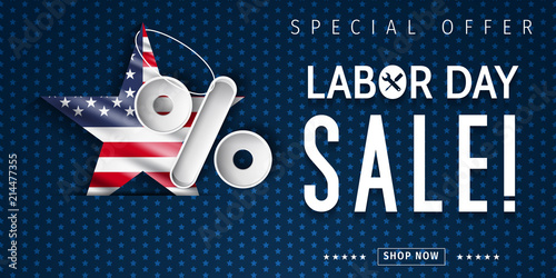 Labor Day sale banner. Labor Day special offer design vector.