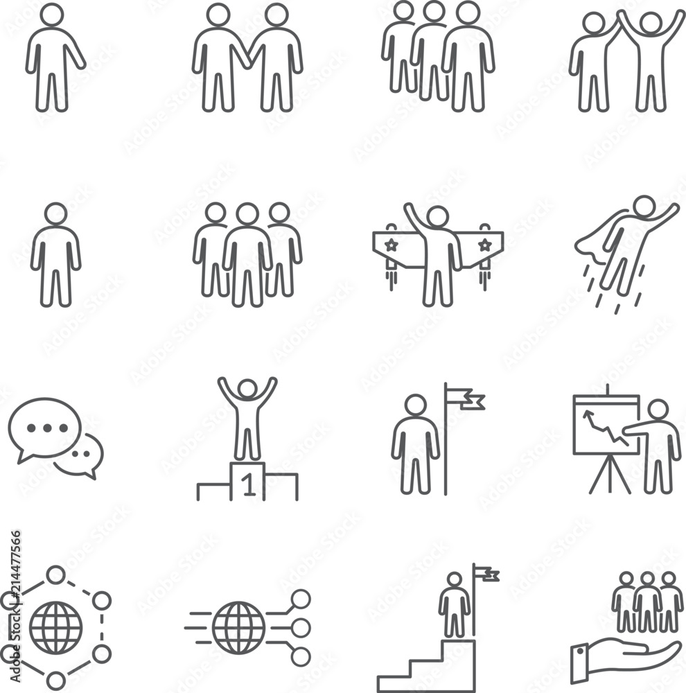 People Icons , Person work group Team Vector - obrazy, fototapety, plakaty 