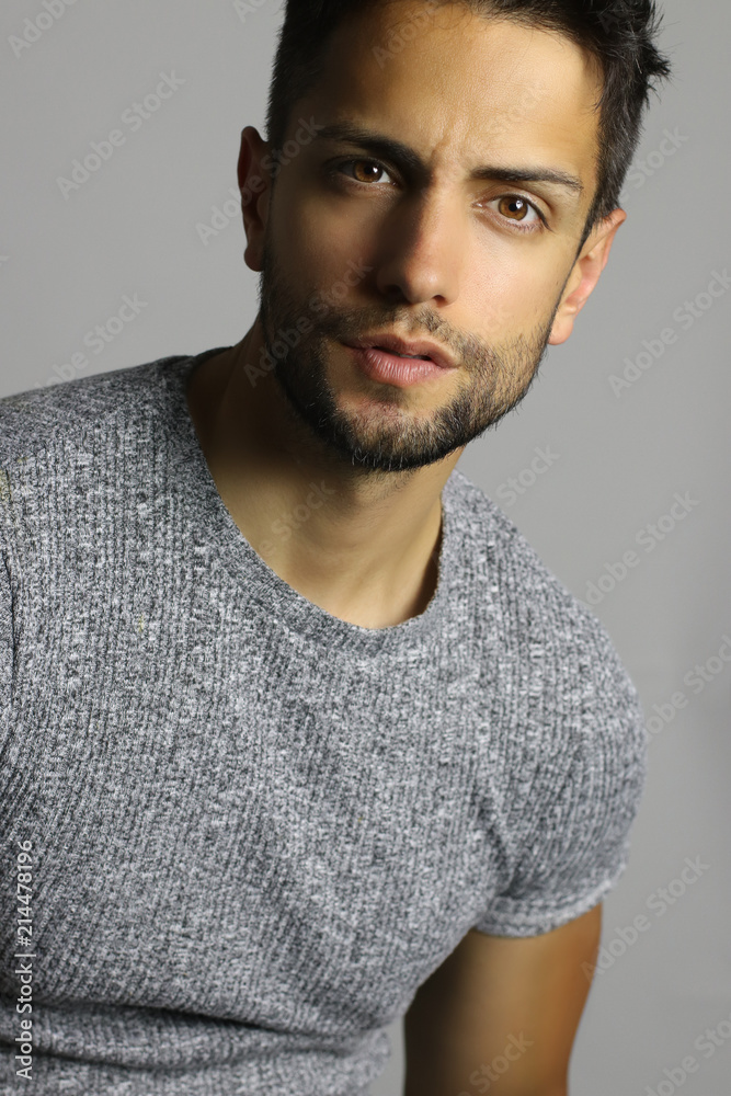 Portrait of an handsome male model posing on studio Portrait of an handsome male model posing on studio