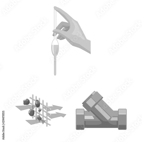 Water filtration system monochrome icons in set collection for design. Cleaning equipment vector symbol stock web illustration.