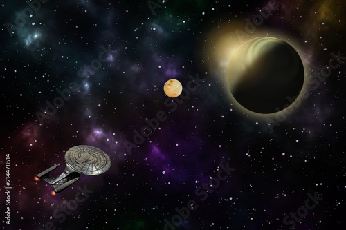 Fototapeta Naklejka Na Ścianę i Meble -  spaceship in the universe