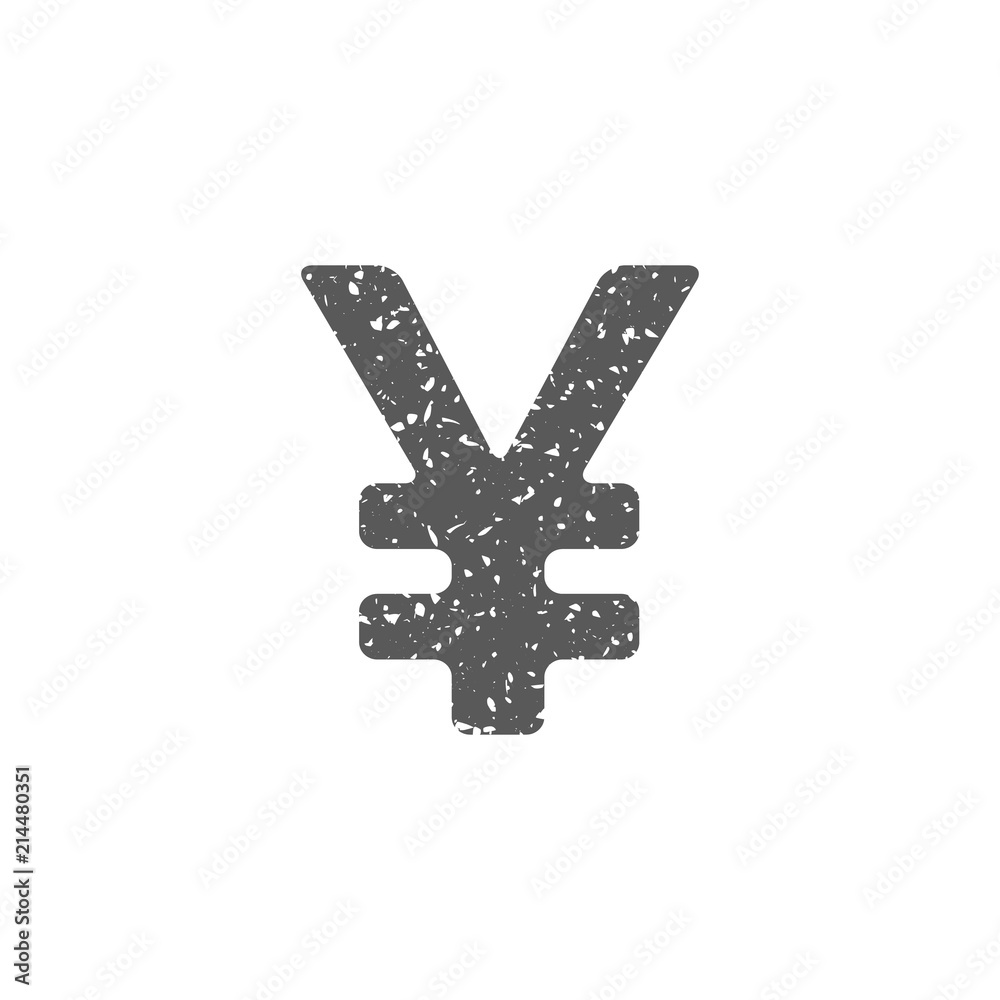Obraz premium Japan Yen symbol icon in grunge texture. Vintage style vector illustration.
