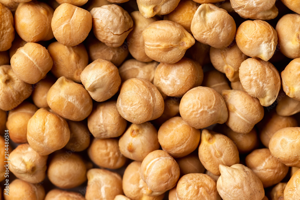 Top view macro chickpea groats as a natural food background. Concept of healthy vegetarian diet. Top view macro chickpea groats as a natural food background. Concept of healthy vegetarian diet.