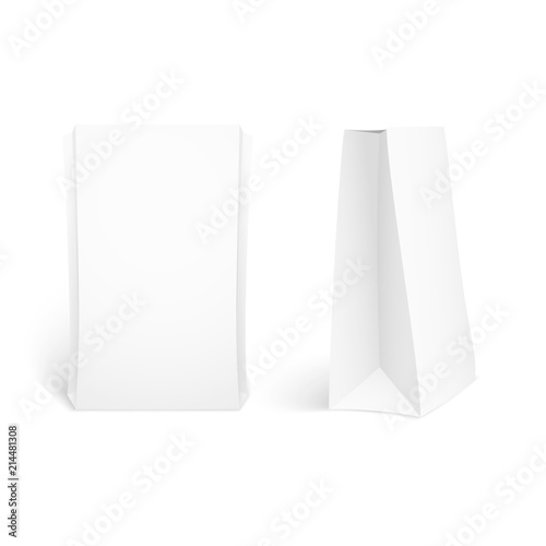 Food box mock up set isolated on white background. Blank white model cardboard product container, empty food box. Vector EPS10