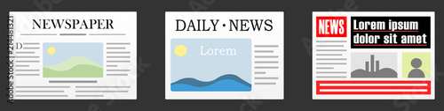 Newspapers - flat vector graphic with transparent background