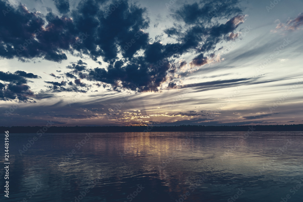Fototapeta premium Sunset on river