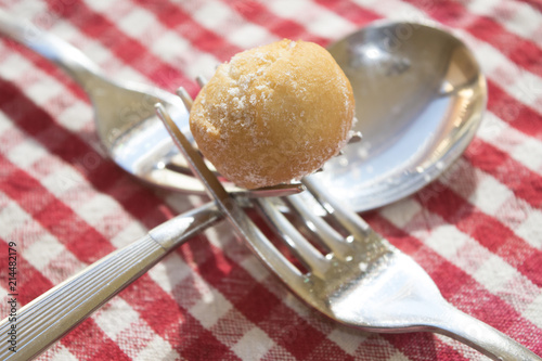 castagnole typical Italian sweet of Carnival photo