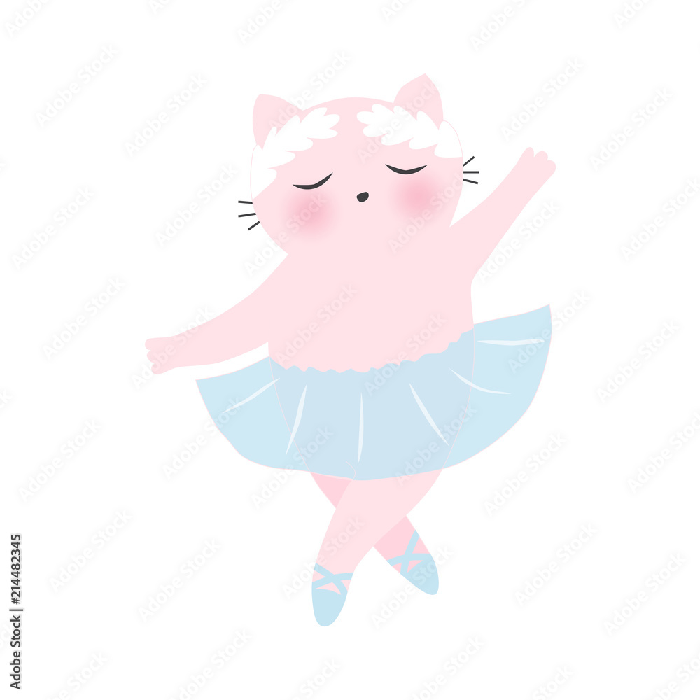 Seamless pattern with cut cat ballerinas. Vector illustration. Seamless pattern with cut cat ballerinas. Vector illustration.