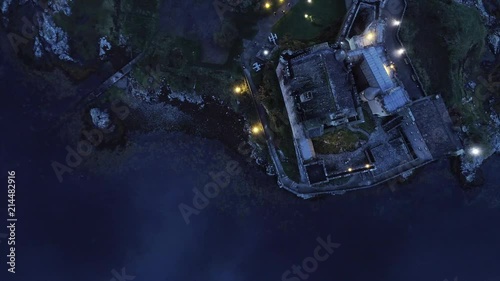 Top View of the Island of Donan at Dusk in Scotland photo
