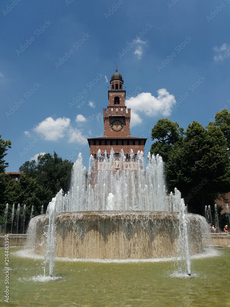 Castello Sforzesco Mailand Italien Springbrunnen