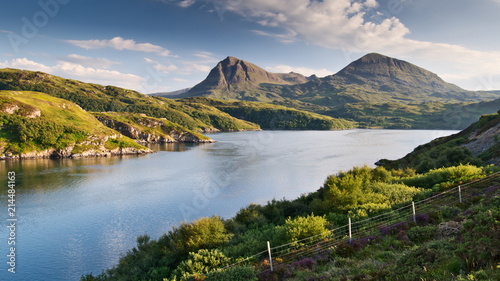 Loch a' Chàirn Bhàin and Quinag in Summer, Scottish Highlands