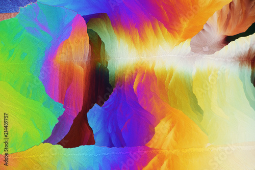 Colorful micro crystals in polarized light