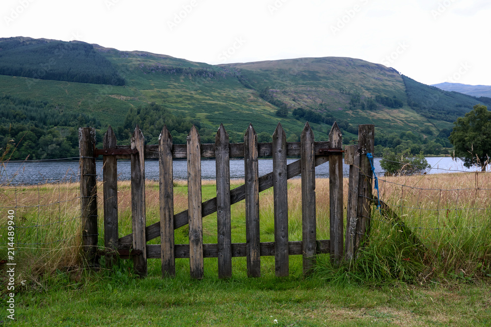 Old Timber Gate to a Scottish Loch Side