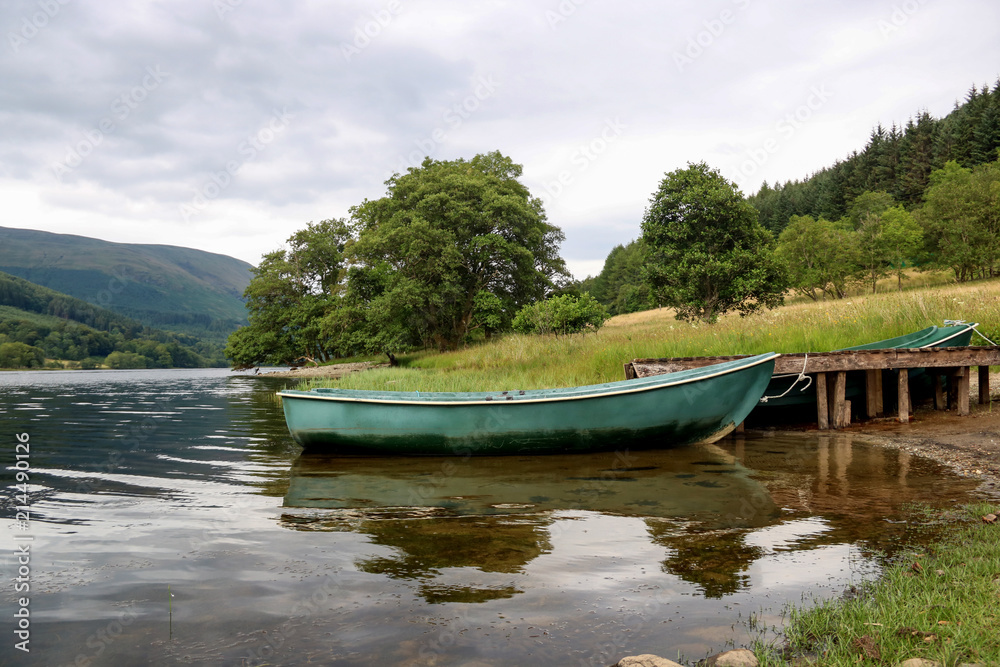 Rowing Boat Moored at a Scottish Loch Rowing Boat Moored at a Scottish Loch