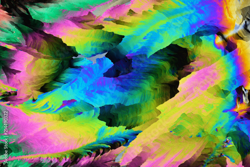 Tablou pe pânză Colorful micro crystals in polarized light